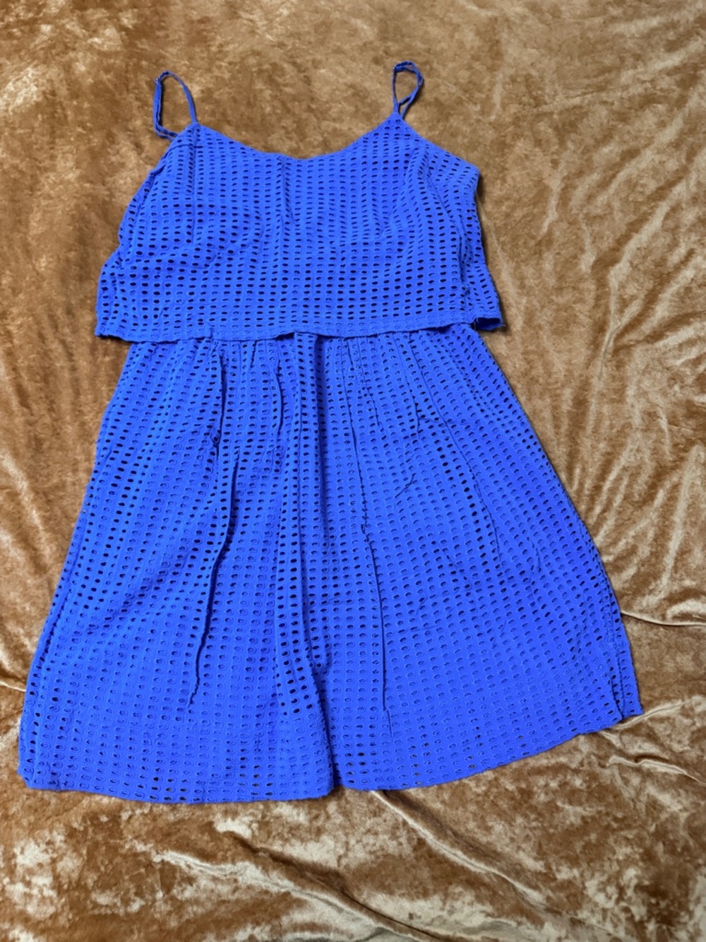 Madewell Royal Blue Eyelet Mini Dress